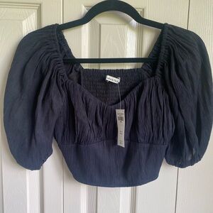Abercrombie Cropped Puff Sleeve Top